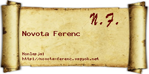 Novota Ferenc névjegykártya